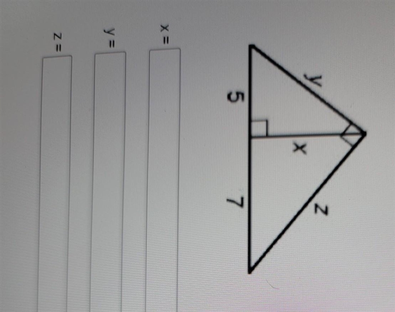 I am trying to find the value of x, y, and z.-example-1