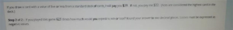 How to solve this problem? Result from step 1: Expected value is -$3.23.-example-1