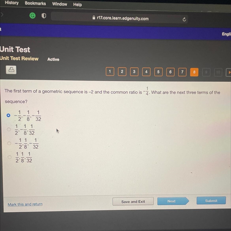 The first term of a geometric sequence is -2 and the common ratio is 3. What are the-example-1