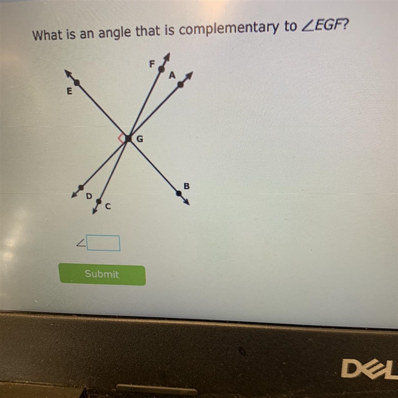 What is an angle that is complementary to EGF?-example-1