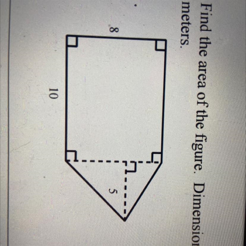 Find the area of the figure. Dimensions are in meters.-example-1