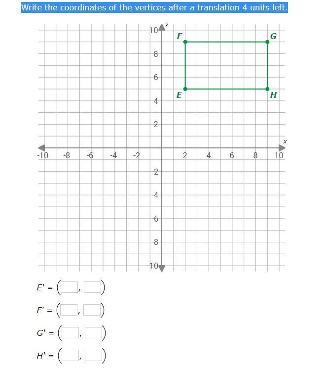 Write the coordinates of the vertices after a translation 4 units left.-example-1