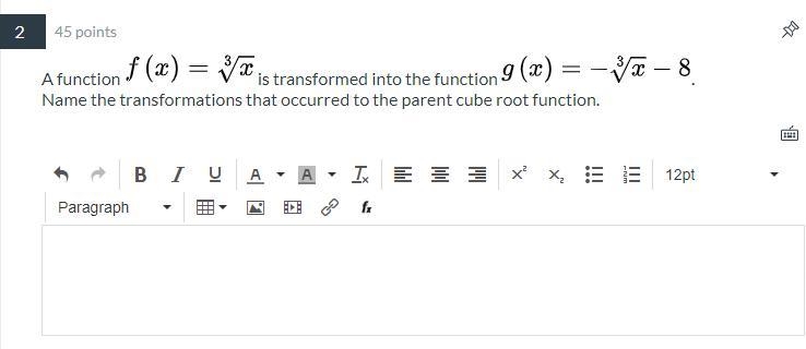 I need help ASAP. :) A function f(x)=\root(3)(x) is transformed into the function-example-1