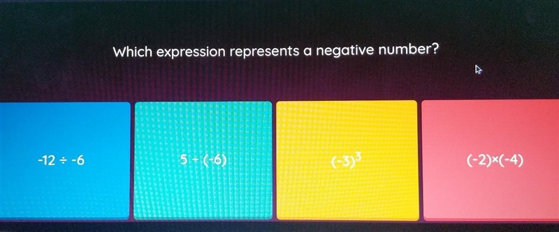 Which expression represents a negative number? pls awnser fast.​-example-1