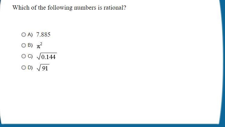 Which of the following numbers is rational?-example-1