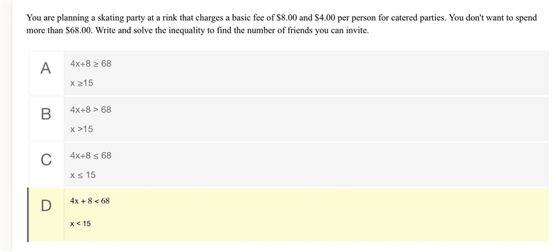 You are planning a skating party at a rink that charges a basic fee of $8.00 and $4.00 per-example-1