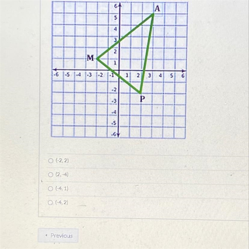 The triangle shown is dilated with scale factor =2 which is the image of vertex m-example-1