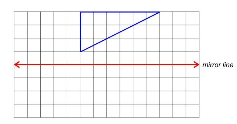 Reflect the triangle in the mirror line ( PROVIDE IMAGE FOR ANSWER )-example-1