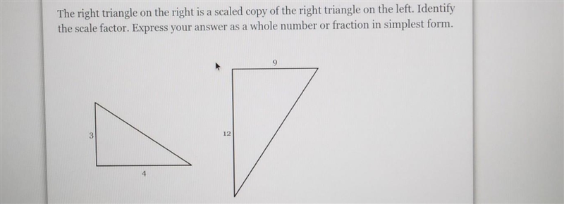 The right triangle on the right is a scaled copy of the right triangle on the left-example-1