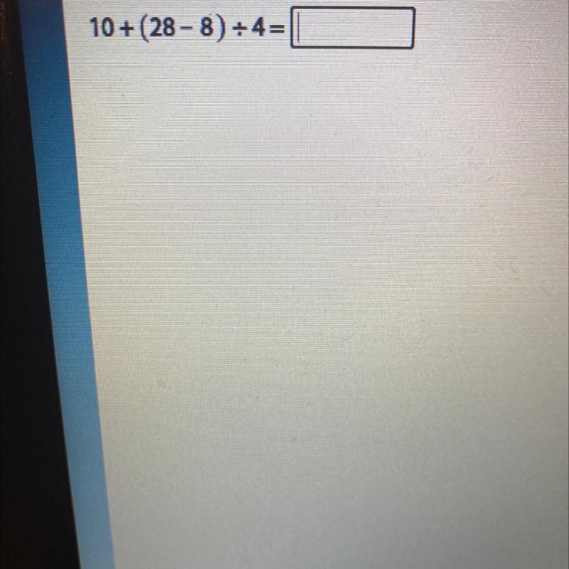 HELP QUICKLY!! 10+(28-8)/4-example-1