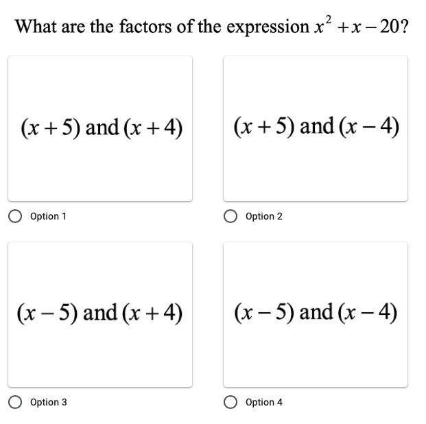 What are factors of the expression x^(2)+x 20?-example-1