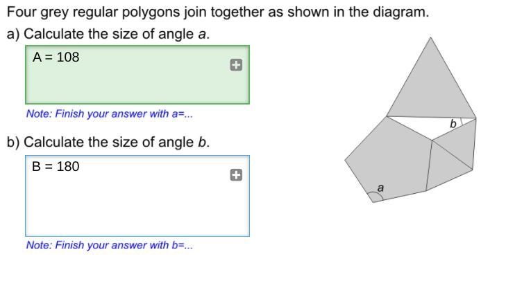 Four grey regular polygons join together as shown in the diagram please answer part-example-1