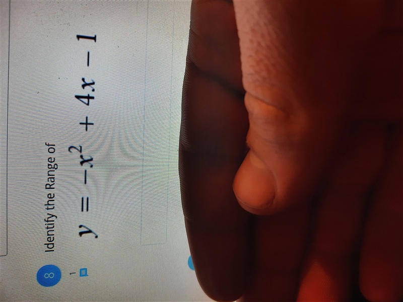 . Identify the Range of y = -12 + 4.8 – 1-example-1