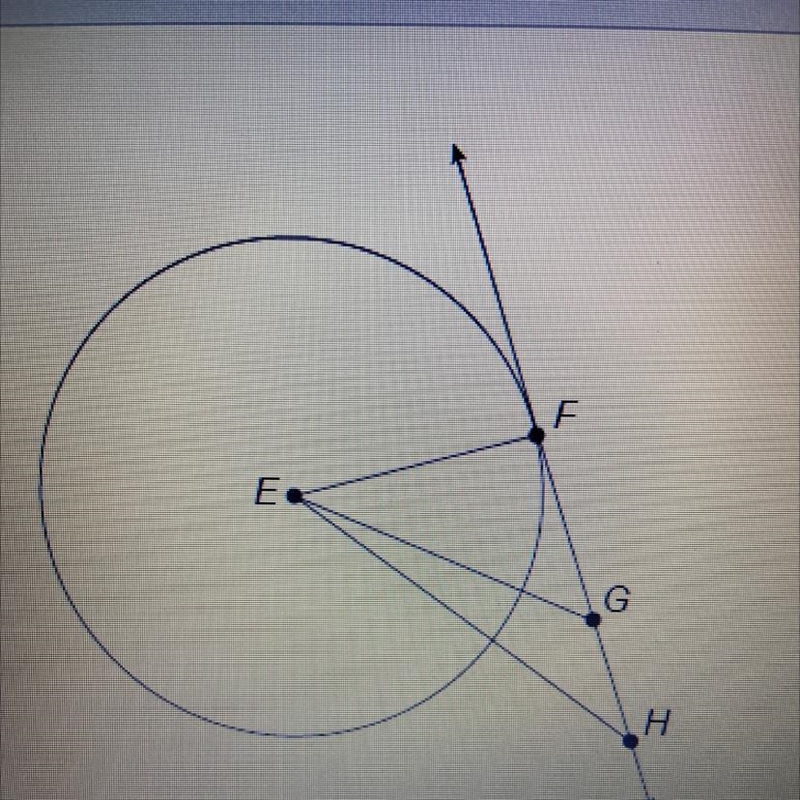 FH is tangent to circle E at point F. What is the measure of ZEFH? 80° 90° 160° • 180°-example-1