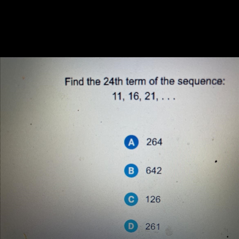 Find the 24th term of the sequence: 11, 16, 21, . . .-example-1