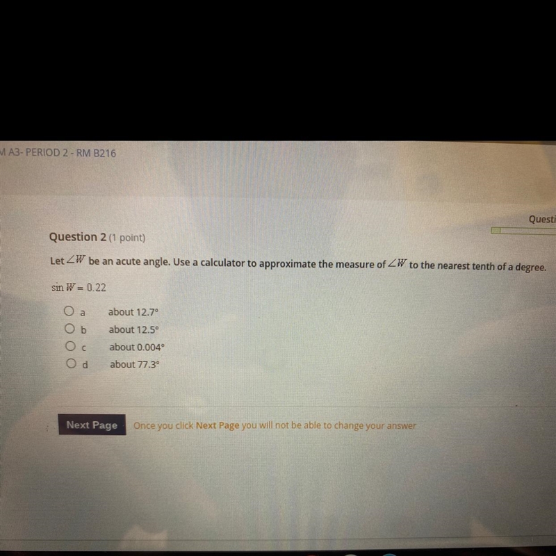 Use a calculator to approximate the measure of-example-1