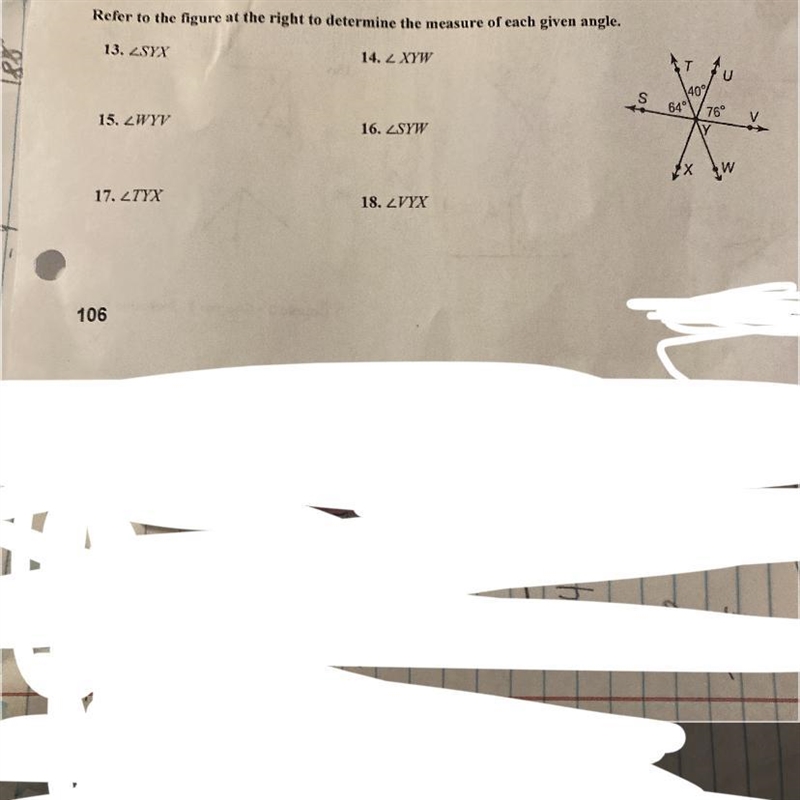 Refer to the figure at the right to determine the nearest of each given angle. 50 points-example-1