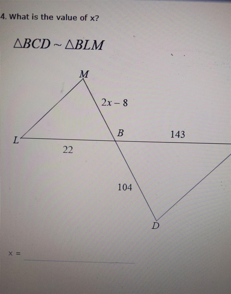 How do I find X? btw the far right point is C-example-1