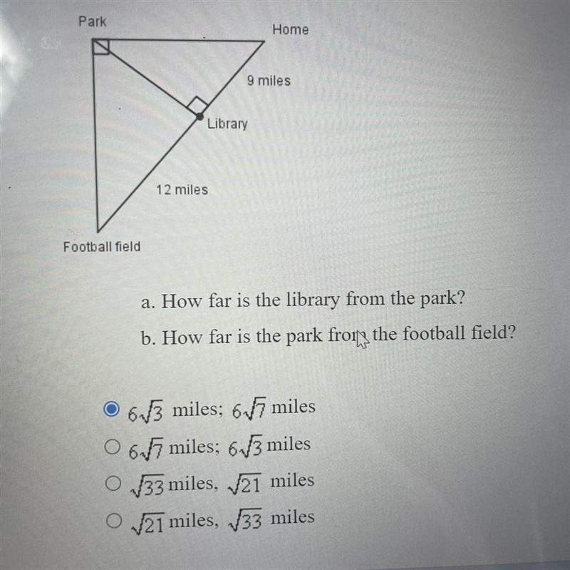 14. Kathy lives directly east of the park. The football field is directly south of-example-1