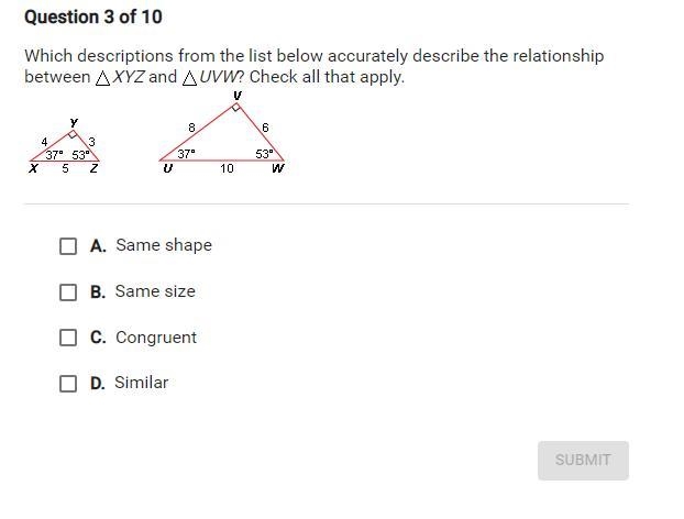 What is the scale factor from ABC to XYZ?-example-1