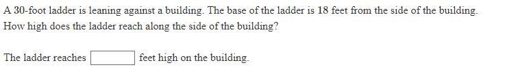 Help Please A 30-foot ladder is leaning against a building. The base of the ladder-example-1