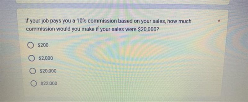 If your job pays you a 10% commission based on your sales, how much commission would-example-1