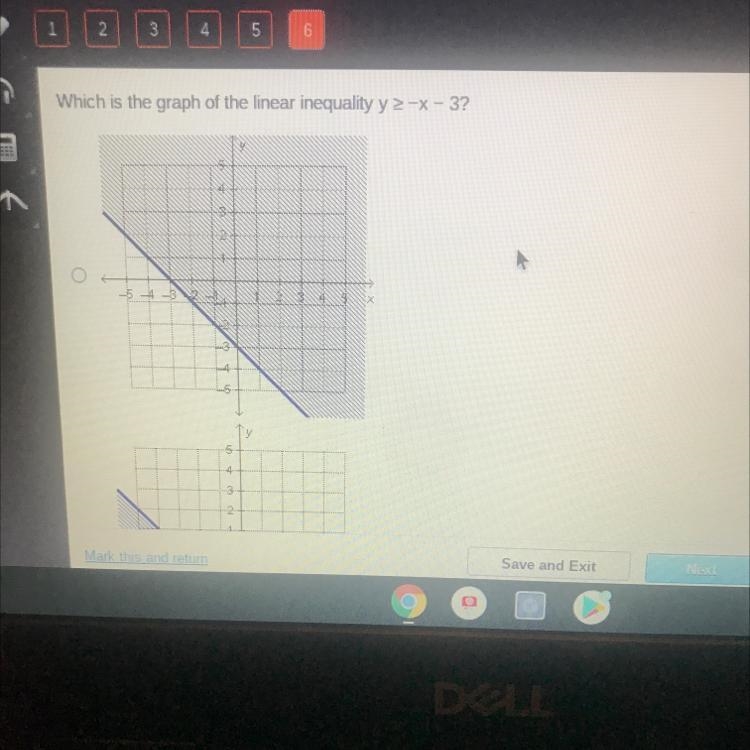 Which is the graph of the linear inequality y = -x-3?-example-1