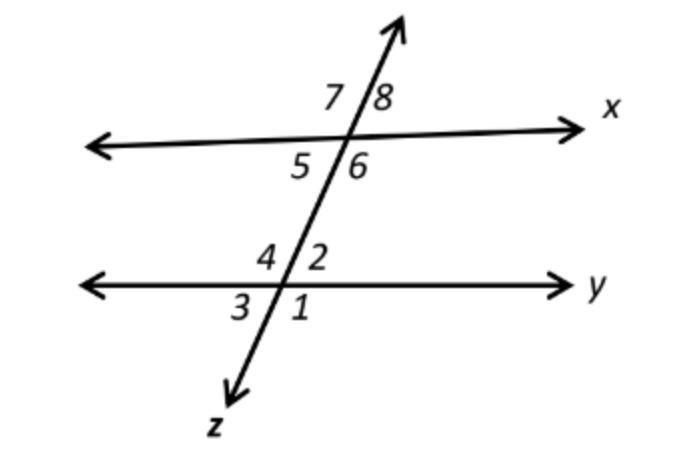 Angle Pairs (Lines cut by a Transversal) What are pair relation exists between angle-example-1