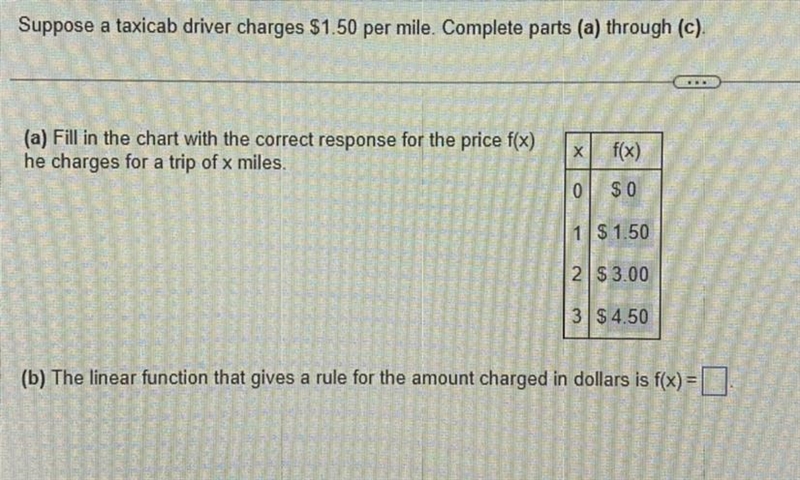 The linear function that gives a rule for the amount charged in dollars is f(x)=___-example-1