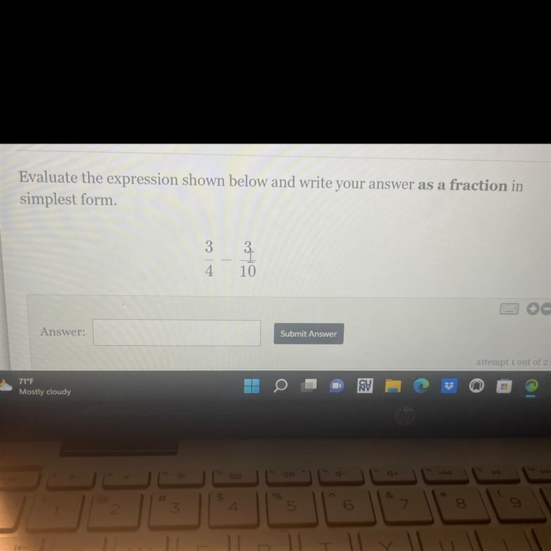 Evaluate the expression shown below and write your answer as a fraction in simplest-example-1