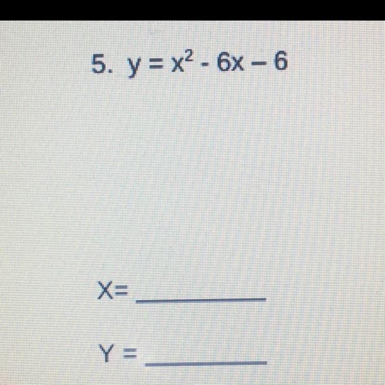 Use -b/2a to find x and then substitute your answer to find y.-example-1