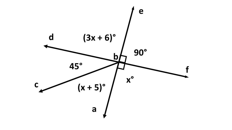 50 POINTS Calculate m∠DBE ? and m∠ABF, what is the value of x?-example-1