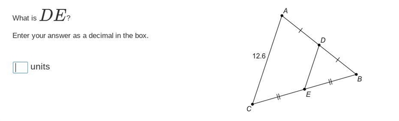 What is DE? Enter your answer as a decimal in the box.-example-1