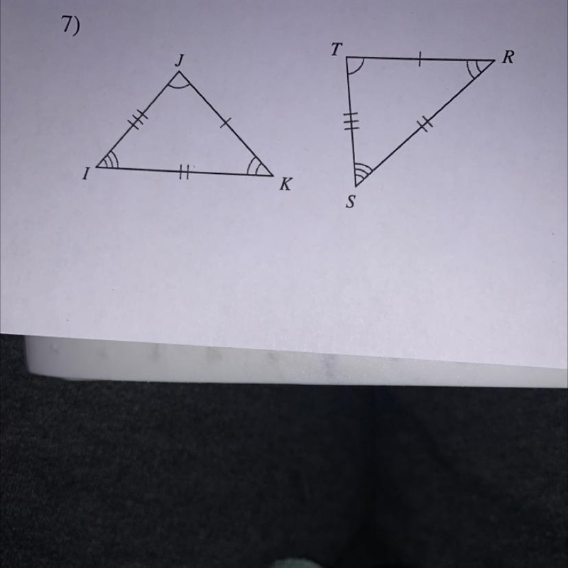 Write a statement that indicates that the triangles in each pair are congruent-example-1