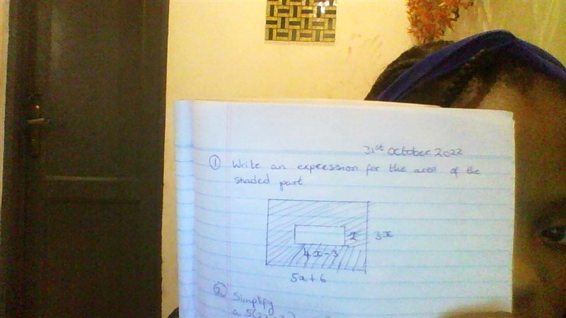 Help write an expression for the area of the shaded part-example-1