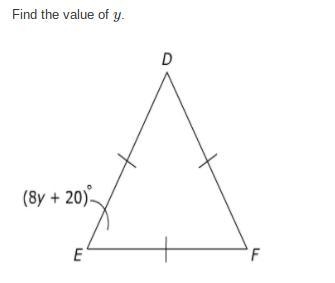 Find the value of y. y = 5 y = 10 y = 47.5 y = 60-example-1