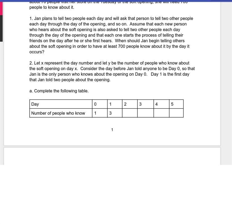 Unit 4M : Modeling and Analyzing Exponential Functions "Growing Exponentially-example-2