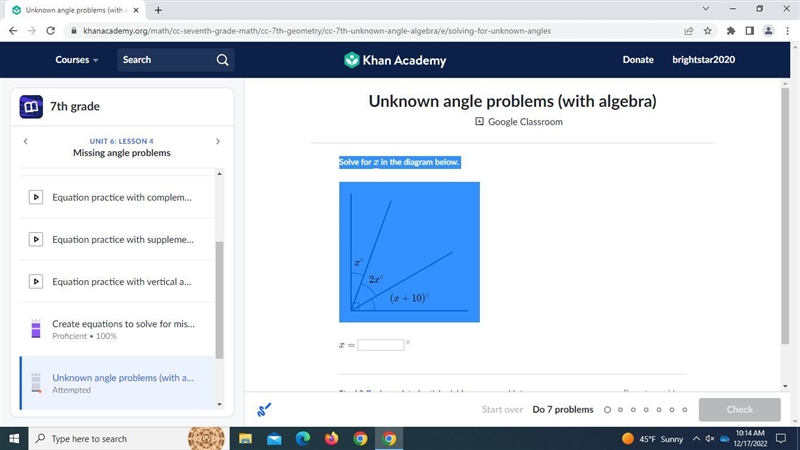 Solve x for this diagram-example-1