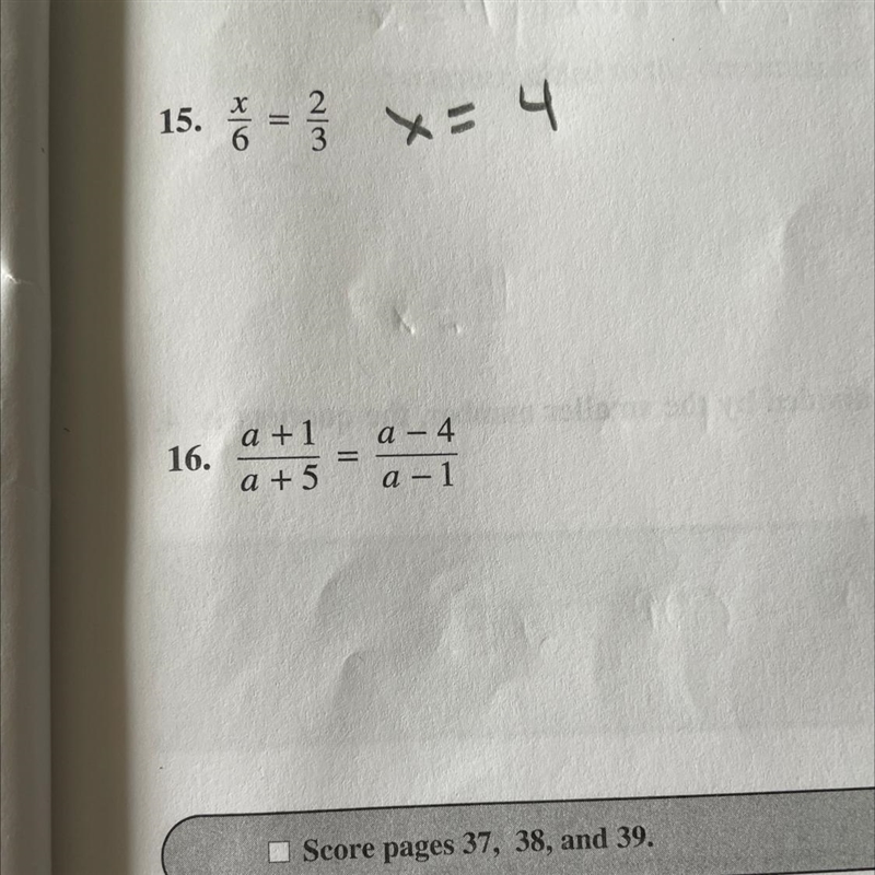 I need help on number 16 these instructions say to solve these equations by cross-example-1