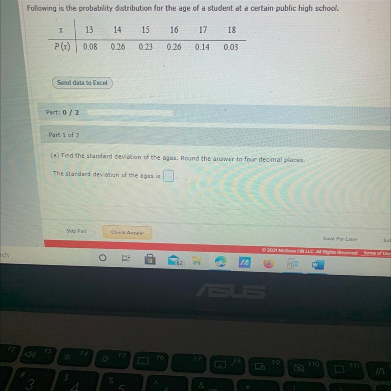 The answer to the question. And what is the variance of the ages?-example-1