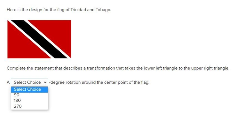 Complete the statement that describes a transformation that takes the lower left triangle-example-1