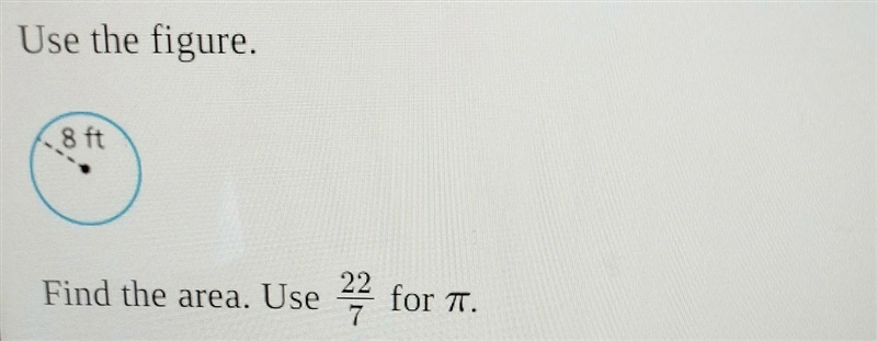 Find the area use 22/7 for π​-example-1