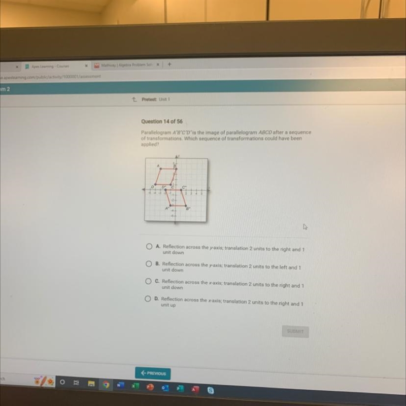 Which sequence of transformation could have been applied ?-example-1