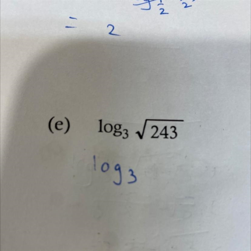 Log square root 243 base 3-example-1