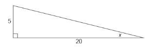 PLEASE HURRY! What is the value of x in this triangle? The triangle is labeled 5, 20 &amp-example-1