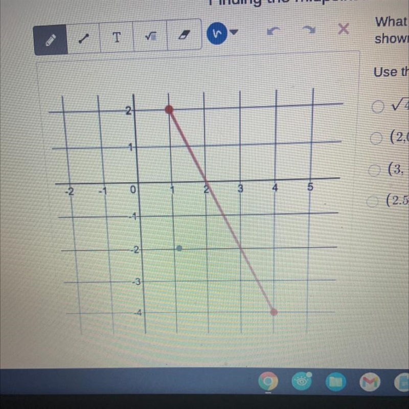 What is the coordinate of the midpoint in the segment shown?-example-1