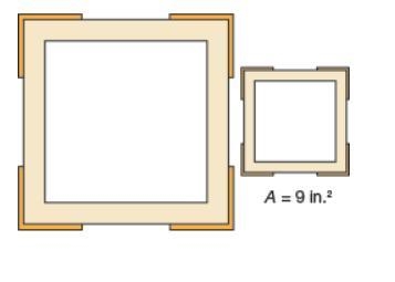 The picture frames shown are both squares. The area of the smaller frame is 14 the-example-1