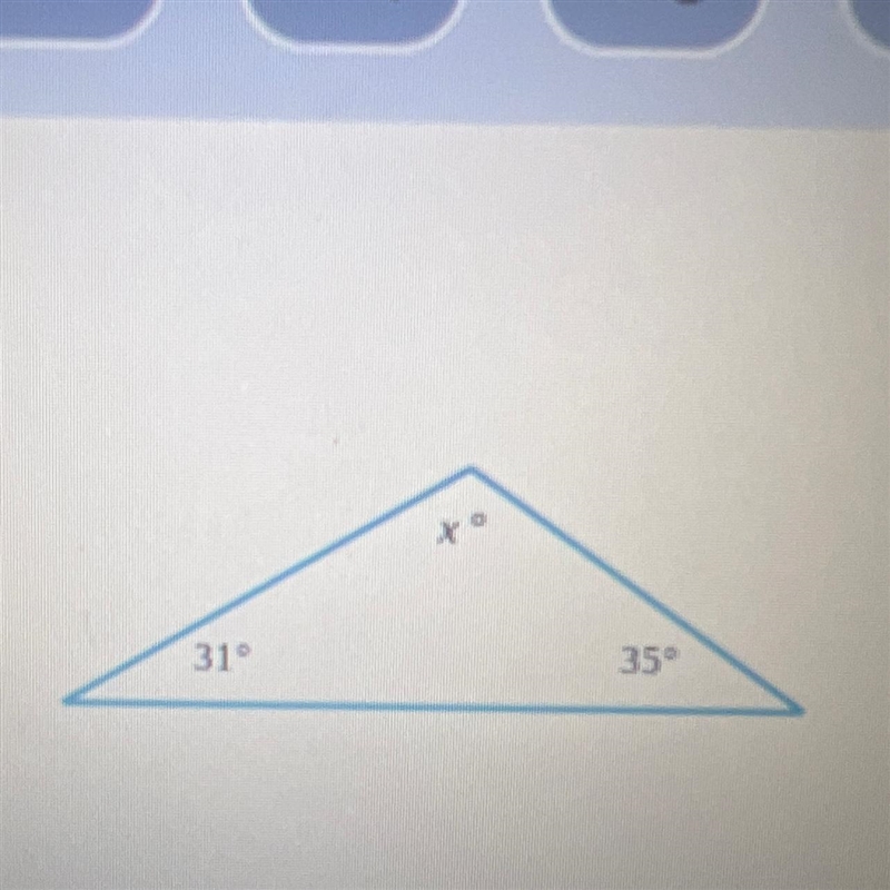 Find the value of x. 31° to 35°-example-1