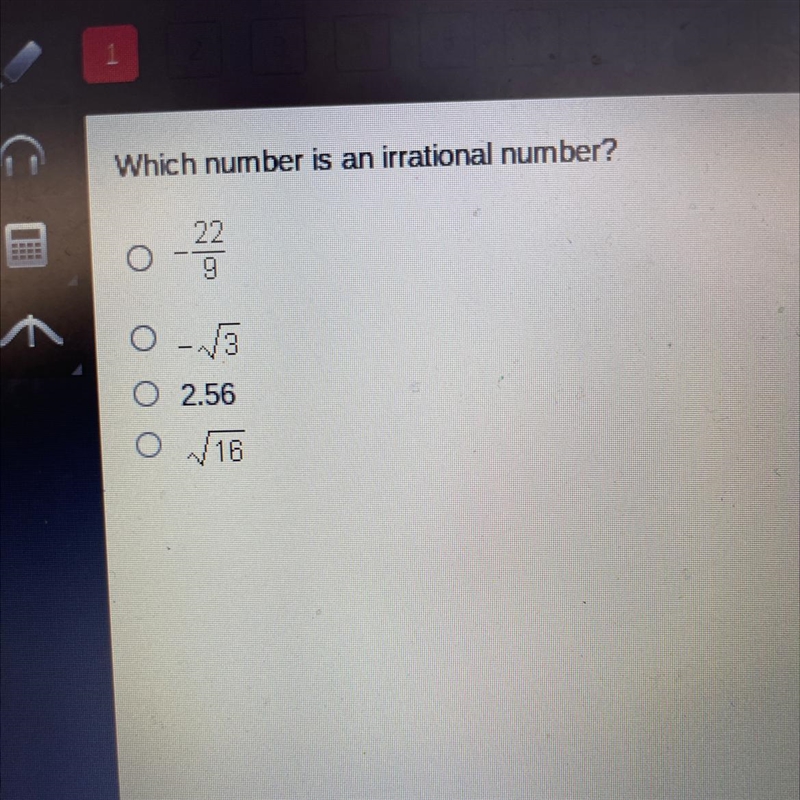 Which number is an irrational number?-example-1