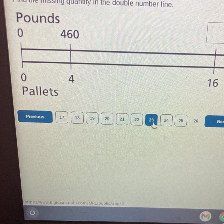 The missing quantity in the double number line-example-1